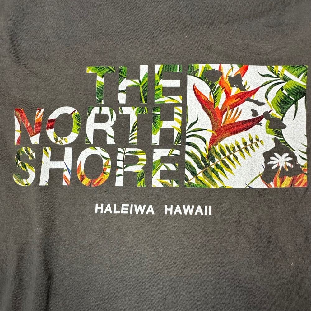 The North Shore Haleiwa Hawaii T-Shirt Gray Mens 3XL Floral‎ Graphic - Picture 2 of 6